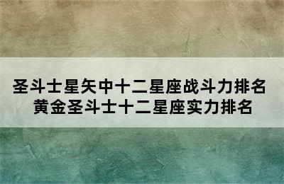 圣斗士星矢中十二星座战斗力排名 黄金圣斗士十二星座实力排名